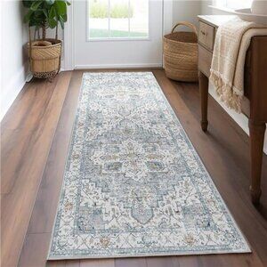 Runner Rug 2x6, Bohemian Hallway Rug Kitchen Rug Washable Rug Floral Runner
